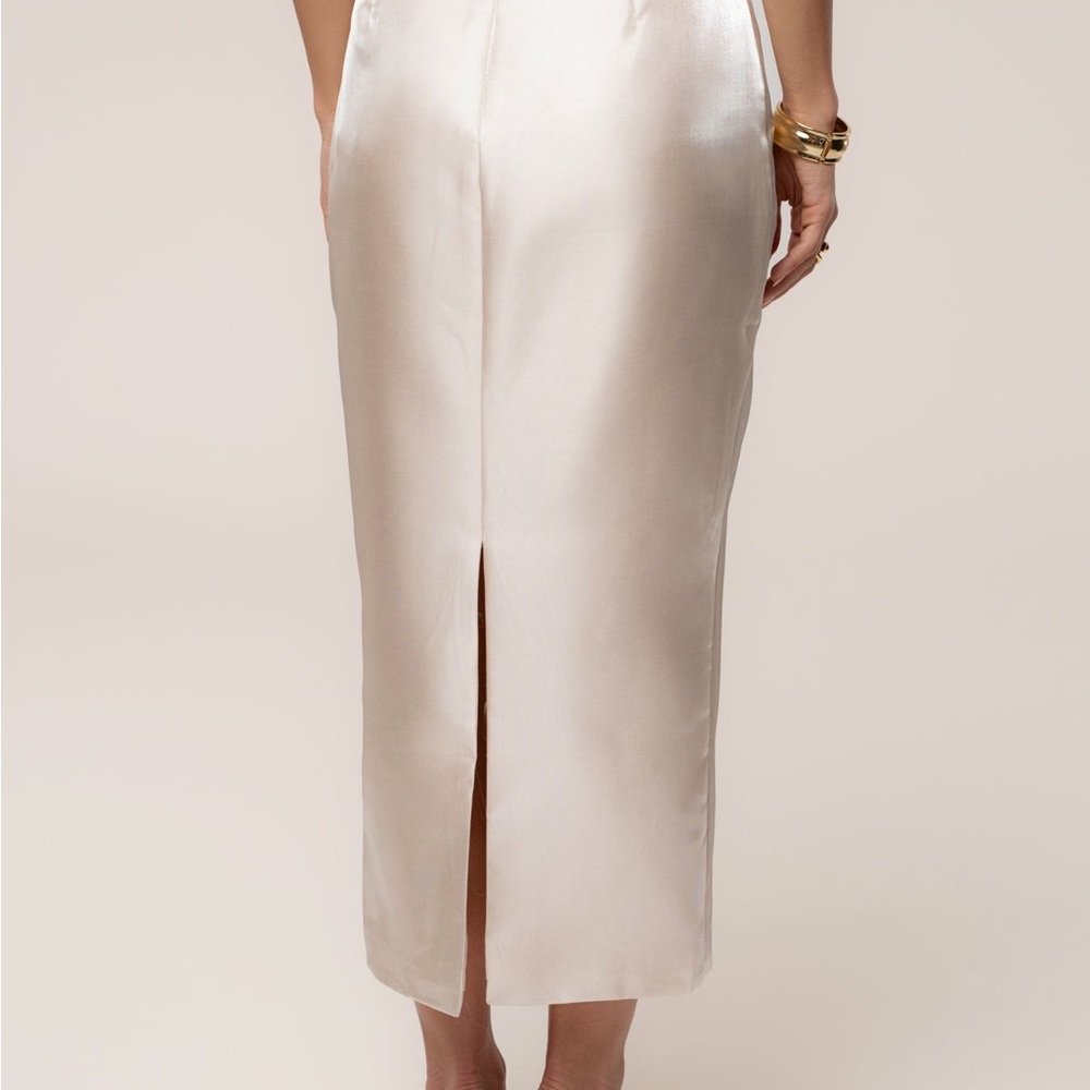 JLUXLABEL ivory cream luxurious midi skirt - Picture 9 of 10